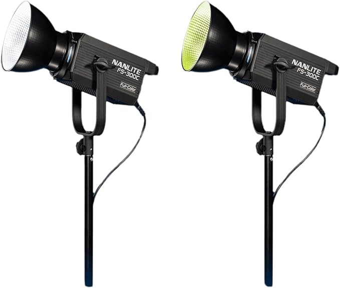 NANLITE FS-300C 300w RGB Studio Spotlight, 2700K-7500K, APP Control,Led Video Light Bowens Mount for Photography, Videography,Live Streamer,Content Creation