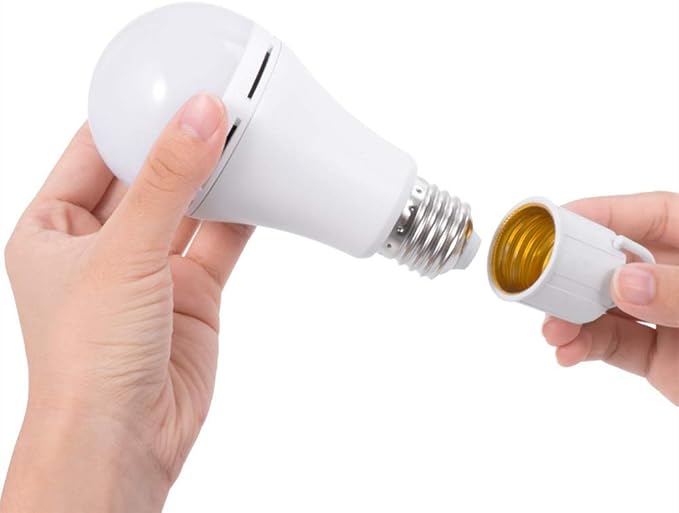 Emergency LED Light Bulb 5W 6500K Daylight, Portable & Rechargeable with Battery Backup, Ideal for Power Outages, Hurricanes, Home, and Camping, 40W Equivalent with Hook Switch,4-Pack