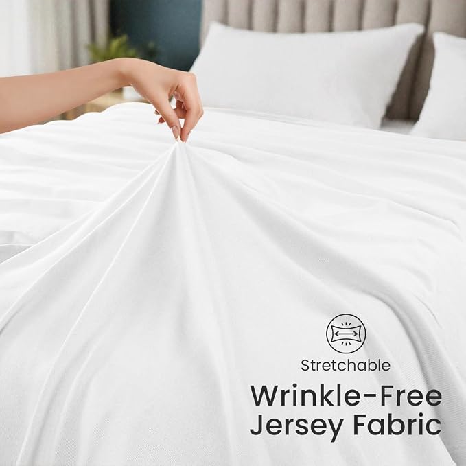 Utopia Bedding Soft Jersey Knit Blanket White Queen (90x90 Inches) | Lightweight, Breathable, Sweatshirt Blanket, Bed, Couch, Sofa, Cozy, Home Decor, Summer