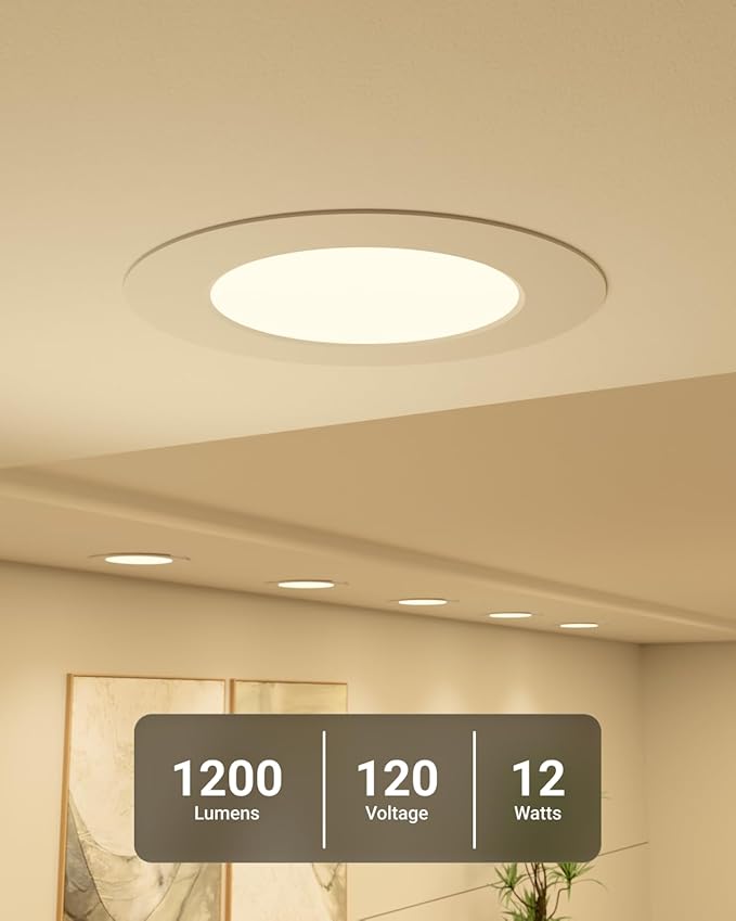 Sunco 36 Pack 5CCT LED Recessed Lighting 6 Inch, 1200 LM High Brightness, Ultra Thin Flat Can Lights, 2700K/3000K/4000K/5000K/6000K Selectable, Dimmable, 15W, Retrofit Installation - UL Listed