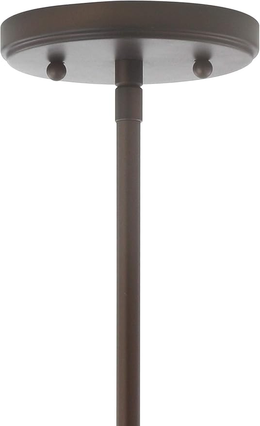 JONATHAN Y 7.25" Oil Rubbed Bronze Modern Schoolhouse LED Pendant Light Fixture, Adjustable Drop Metal Hanging Lamp with White Glass Shade for Kitchen Island, Dining Room, Foyer (JYL3516C)