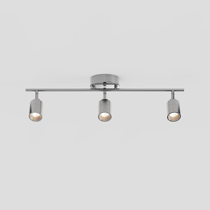 Shura Brushed Nickel 3-Light Track Light with Rotatable Heads, Integrated LED Bulbs, 2 ft. Track Lighting Kit, 3000k, 1470 Lumens