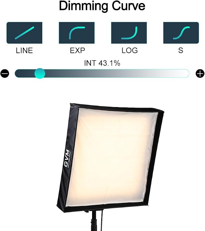 GVM 200W Flexible Led Panel Light Mat with Bluetooth Control, RGB Video Light with Softbox, 2000K-10000K Foldable Photography Light, 16 Kinds Lighting Scene, 1400pcs Led Beads, 23.62 * 23.62 inch