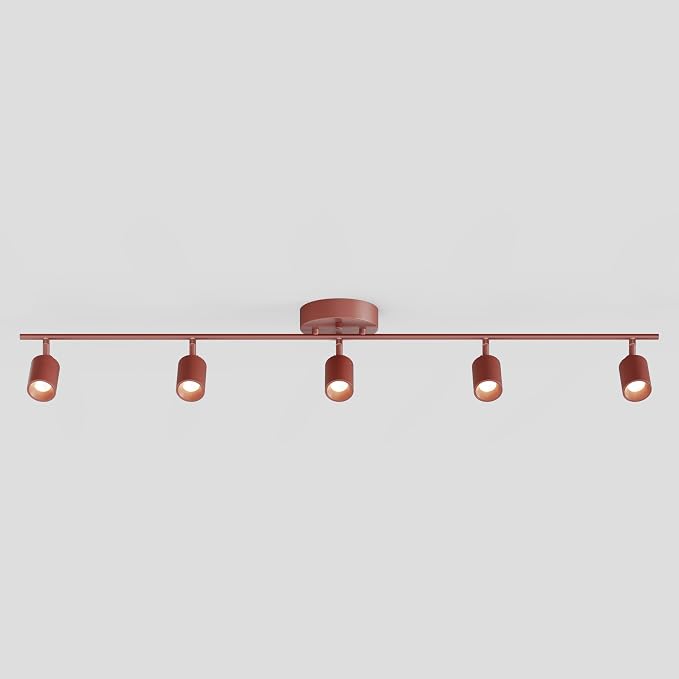 Shura Burnt Sienna 5-Light Track Light with Rotatable Heads, Integrated LED Bulbs, 4 ft. Track Lighting Kit, 3000k, 2450 Lumens