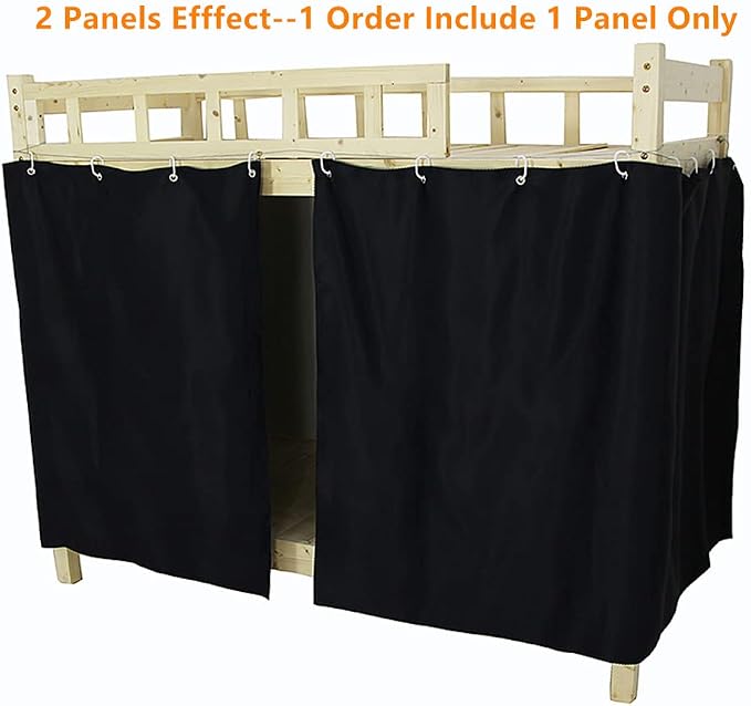 Gxi Black Blackout Bottom Bunk Bed Curtain | Privacy Canopy Single Bed Shading Decor Loft Under Dormitory Bed Curtain,1PC