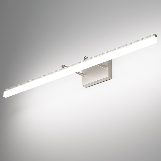 Aipsun 40 inch Modern Brushed Nickel Vanity Light Adjustable LED Bathroom Light Fixtures Over Mirror Rotatable Vanity Lighting 5500K