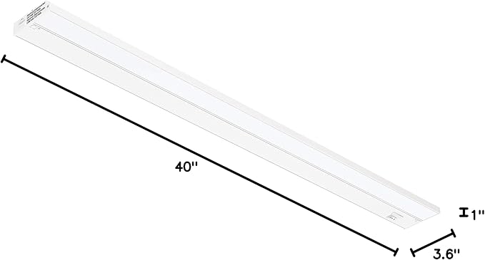 Getinlight 40-inch 3 Color Levels LED Under Cabinet Lighting, Hardwired or Plugged-in, Selectable White 2700K/3000K/4000K, Dimmable, White Finished, IN-0210-5