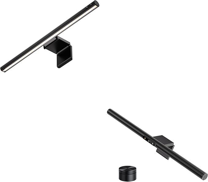 LYMAX Computer Monitor Light Bar with Wireless Remote, Motion Sensor, Fit for Flat/Curved Monitor, Adjustable Color Temperature with Auto-Dimming, Eye-Care USB-C Monitor Lamp, No Glare Desk Lamp