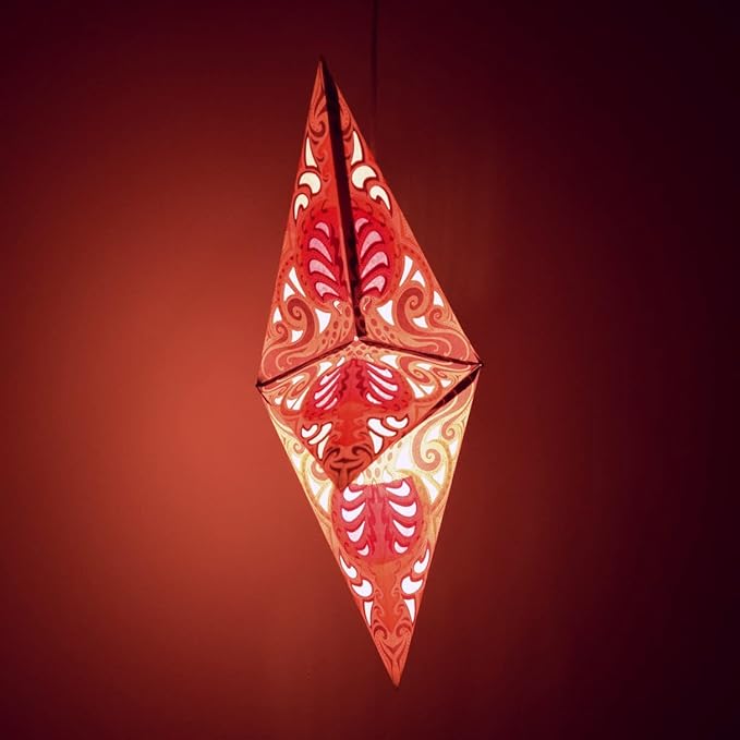 Lavender Pink Obsession Paper Star Lantern with 12 Foot Power Cord Included