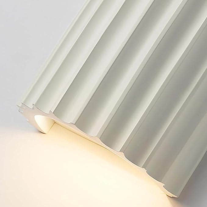LightInTheBox Modern LED Wall Sconce Minimalist Resin Wall Light Nordic Style Half-Cylinder Tree Root Desgin Up and Down Light for Stairs Hallway Bedroom (White)