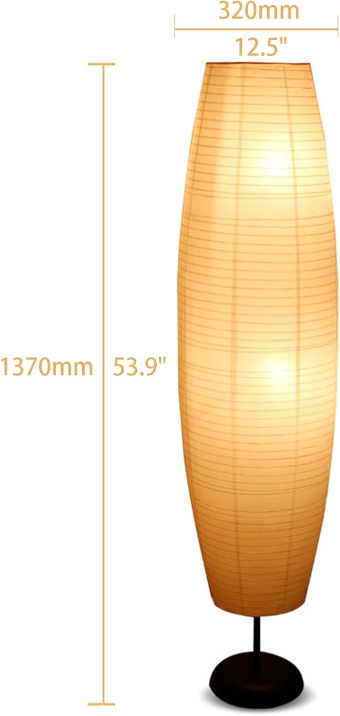 XENOID Paper Floor Lamp - Rice Paper Lantern Floor lamp Modern Large Floor Lamp for Bedroom,Living Room, Soft Light Lamp