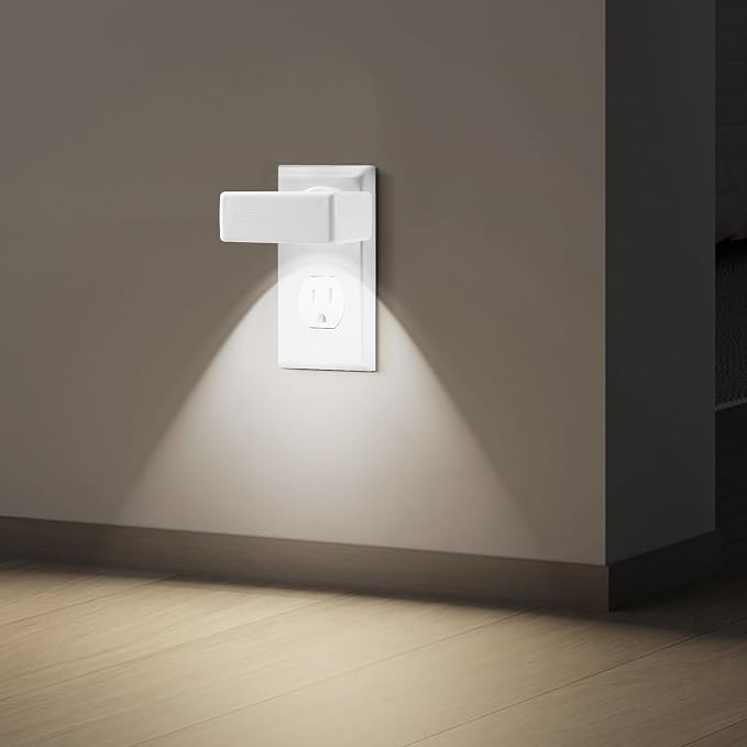 4-Pack LED Night Light Plug in,Adjustable 180° Swivel Head Daylight 5000K | Dusk to Dawn Auto On/Off,100LM, for Kitchen Counter, Desk, Staircase, Hallway, BathroomNon-Dimmable