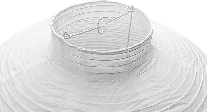 18” White Round Paper Lantern, Rice Paper Lamp Shade, Hanging Paper Lamp Paper Lantern Lamps (White-18inch-2PCS)