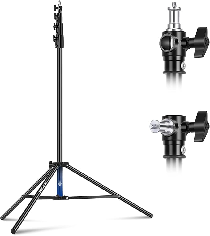NEEWER 13ft/400cm Air Cushioned Light Stand, Heavy Duty Metal Photography Tripod Stand with 1/4” to 3/8” Reversible Screw Adapter and 3 Way Mounting Interface, Load Capacity: 6.5lb/3kg, ST-400AC | Photography Tripod Stand, 1/4" to 3/8" Reversible Spigo...