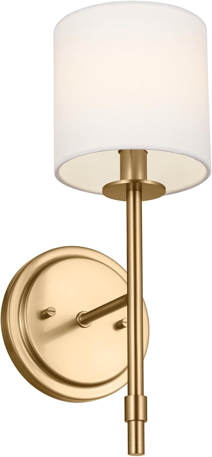 Kichler Wall Sconce 1Lt, Brushed Natural Brass