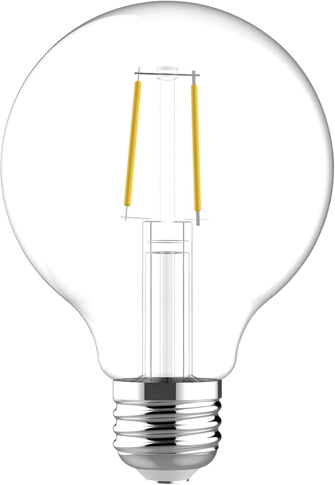 GE Refresh LED Light Bulbs, 40 Watt, Daylight, G25 Globe Bulbs, Clear, Medium Base (3 Pack)