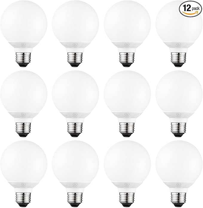 TORCHSTAR 12-Pack G25 LED Light Bulbs, 5W 40W Equivalent, Dimmable 450LM Globe Light Bulbs, 5000K Daylight, E26 Base Decorative Bulb, for Bathroom Vanity or Mirror, UL Listed