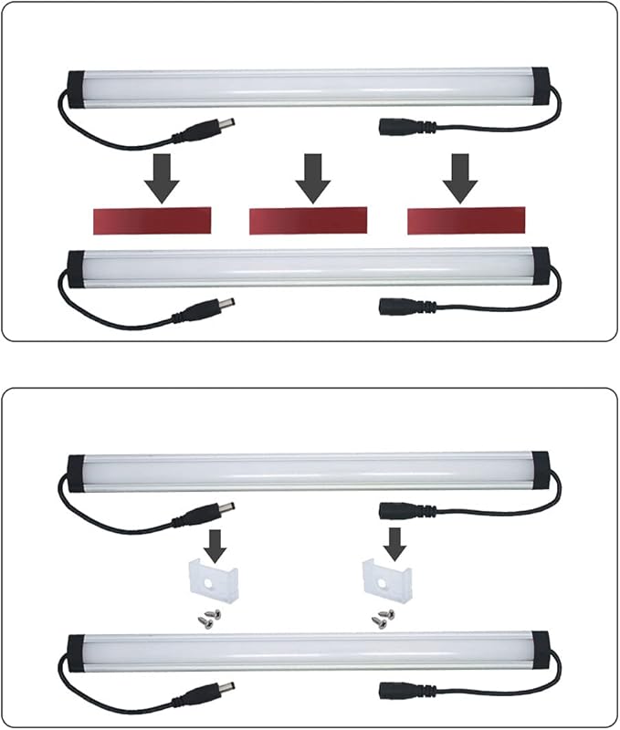 Litever Under Cabinet LED Light Bar Kits Plug in 3 pcs 12 inches Light Bars per Set Warm White 3000K 20W 1000 Lumen Dimmable for Kitchen Cabinets Counters Bookcases (3 Bars Kit-3000K)