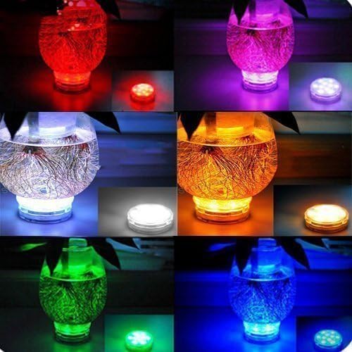 Submersible LED Lights Remote Control, RGB Multi Color Changing Waterproof Light for Pool, Vase Base, Spa, Aquarium, Pond, Hot Tub, Decoration, Party, 4-Pack