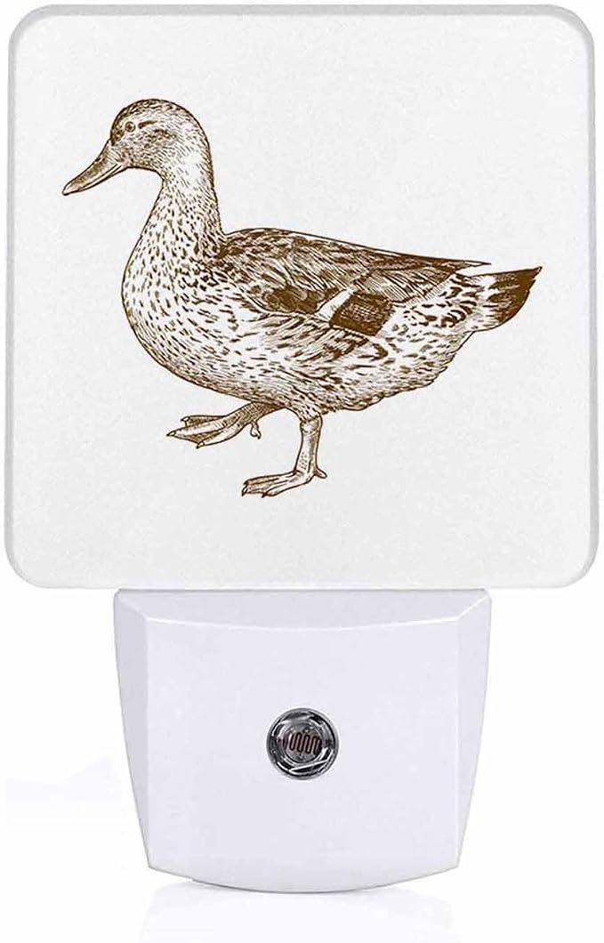 LED Night Light Lamp with Smart Sensor Dusk to Dawn Sensor,Female Mallard Duck Night Light Daylight White,0.5W Plug-into Wall for Adults,Bedroom,Bathroom,Hallway,Kitchen
