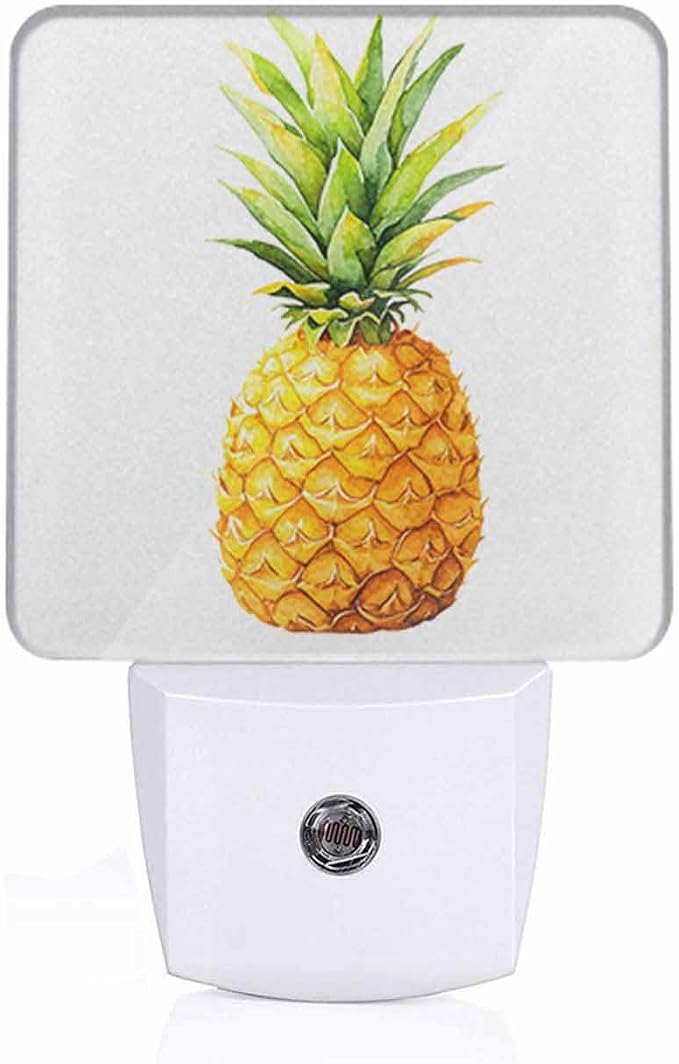 Pineapple Night Light Plug-into Wall Yellow Nightlight Lamp with Dusk to Dawn Sensor, Led Lamp 0.5W Energy Efficient for Home Decor
