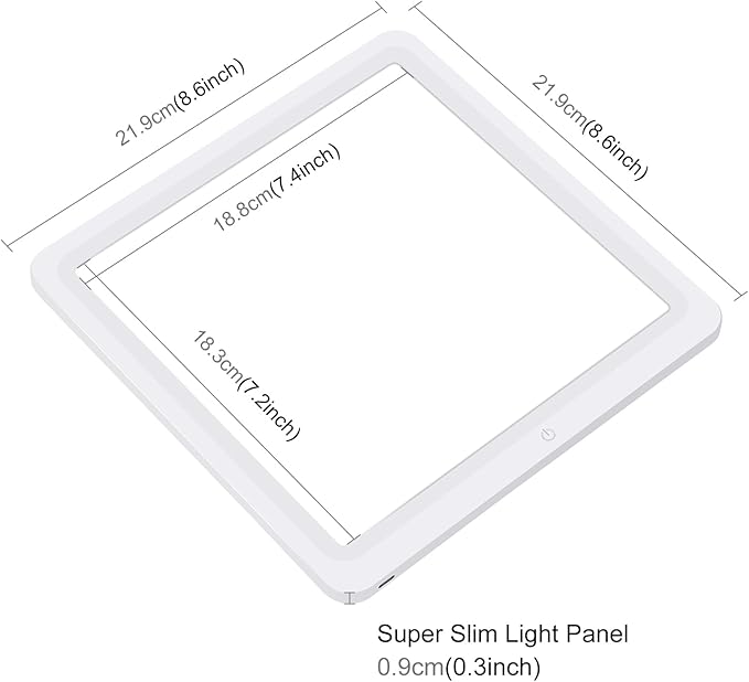 PULUZ Photo Studio LED Shadowless Light Panel 8" X 8" / 20 x 20 cm Photography Softbox Bottom Light with USB Power Cable for Food Jewelry Cosmetic Crafts Shooting