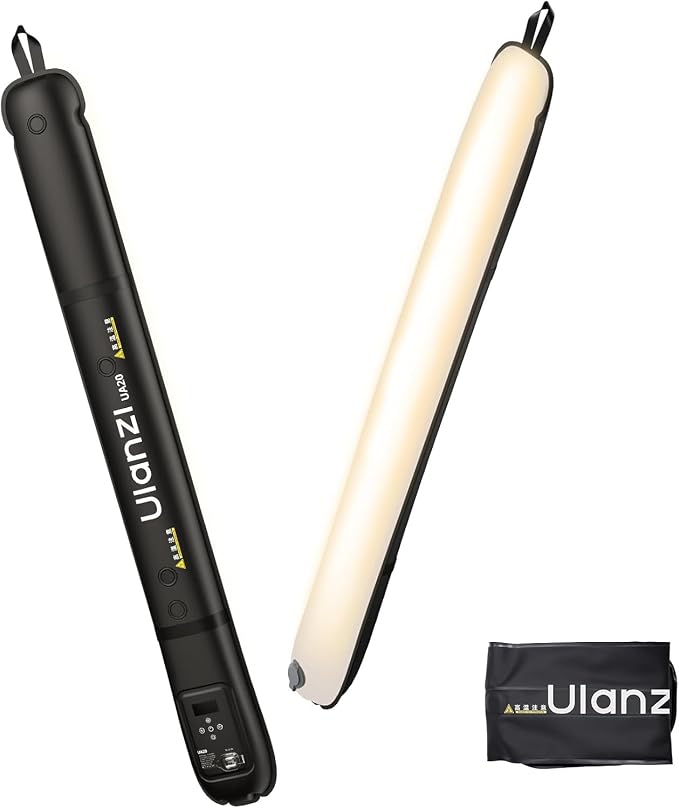 ULANZI UA20 Inflatable Tube Light, 20W Bi-Color Magnetic LED Air Tube Video Light Wand for Photography, 2700K-6500K CRI95+ 1/4" Mount Portable Inflatable Lights Bar for Photo/Vlog/Live Stream/Painting