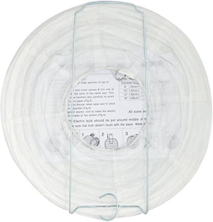 12Pcs 6 Inch White Paper Lanterns Decorative Chinese, Japanese Hanging Round Paper Lanterns Lamp for Birthday, Wedding, Christmas, Bridal, Home Decor, Party Decoration