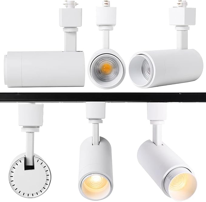 EAGLOD 15W H Track Light Heads,Focusing LED Track Lights Fixtures for Accent Retail Artwork, Linear Track Light H Type 3000K Warm White 120V Beam Angle 15 to 60 Degrees Halo Type - 6 Pack (White)