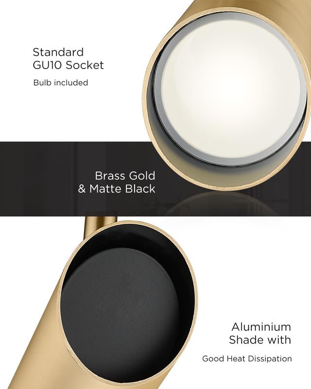 FEMILA 44" Adjustable LED Track Light - 4000K Gold Ceiling Track Lighting Fixture, 350 Degree Rotatable | Modern Kitchen Track Lights | Versatile LED Track Lighting Kit, 4FS79TL-5 BG