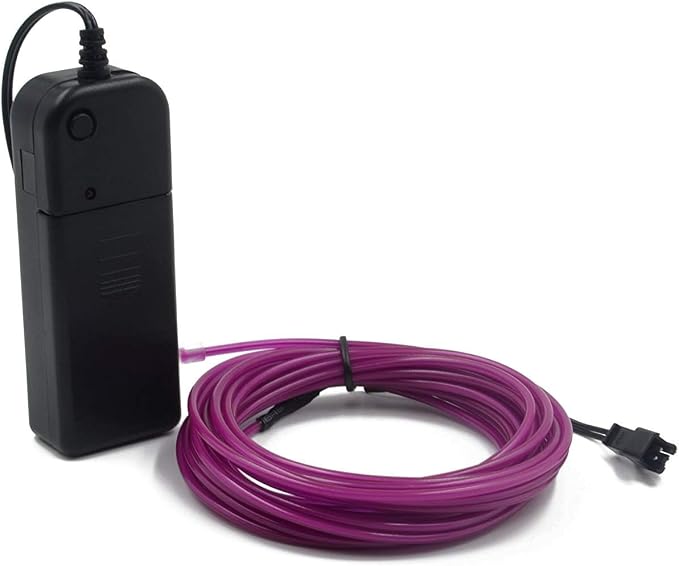 ABALDI EL Wire Battery Powered Flexible Portable Light Illumination Electroluminescence Wires Pack High Brightness for Xmas Party Decoration(3m/9ft,Purple)