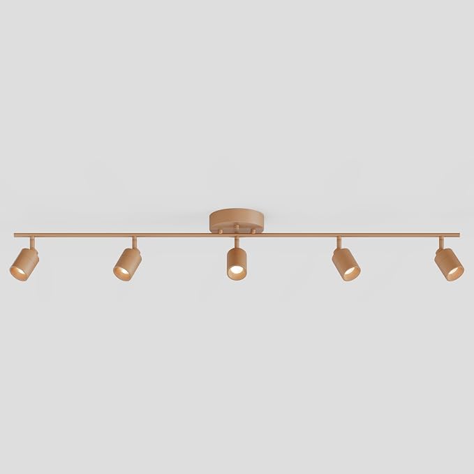 Shura Warm Brown 5-Light Track Light with Rotatable Heads, Integrated LED Bulbs, 4 ft. Track Lighting Kit, 3000k, 2450 Lumens