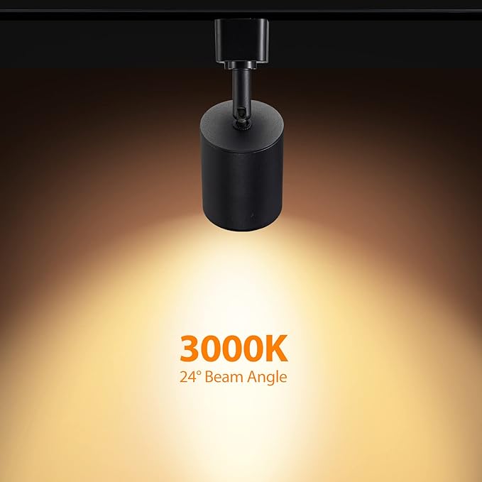 VANoopee 10W Dimmable LED Track Lighting Heads H Type, Black, Pack of 8 | Track Light Replacement Fixtures, Bright 3000K Warm White, Ceiling Spotlight for Accent Task Art, Flicker Free CRI90+ 800lm