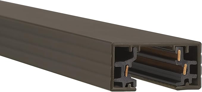 WAC Lighting, H Track 8FT Single Circuit 120V with 2 Endcaps in Dark Bronze