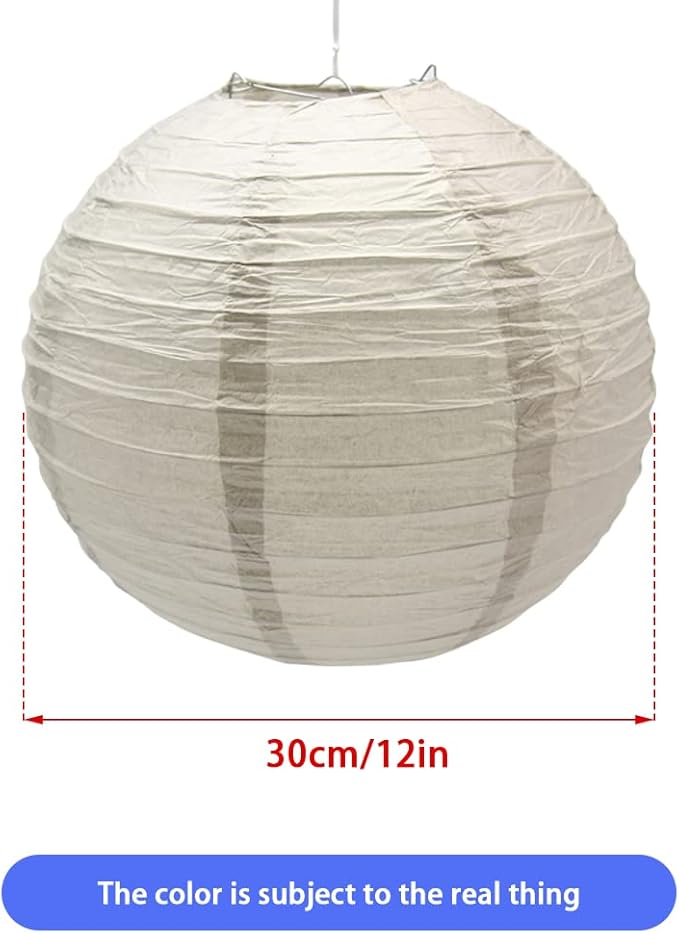 3pcs Paper Lanterns Decorative Round Chinese Paper Lanterns for Birthday Halloween Wedding Baby Bridal Shower Home Decor Party Decoration (12in/Grey)