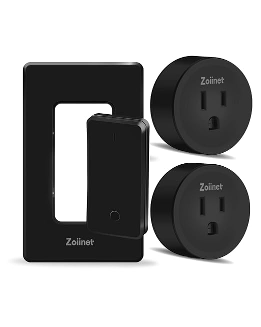 Black Remote Control Outlet, with Two Plugs, 80-275V/15A/1500W | 300 ft, Buckle Design & Removable, No Wiring No WiFi, for Household Appliances, Christmas Tree, Lamps, Fans, Programmable