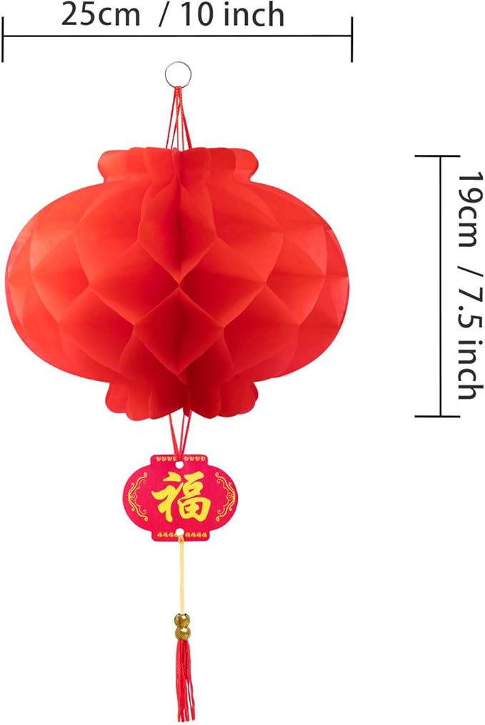 10 Inch Red Paper Lanterns Chinese Lanterns Festival Decorations for Home, Wedding and Restaurant(Set of 10)
