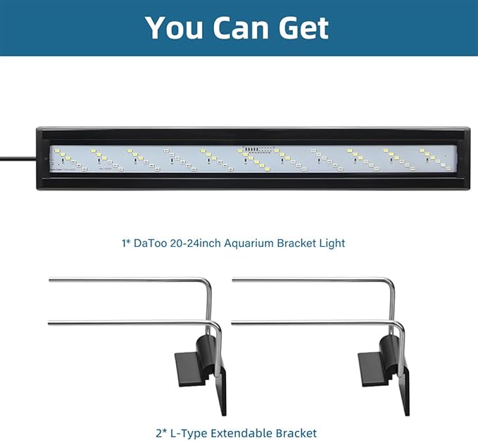 LED Aquarium Light Full Spectrum Fish Tank Light with Dimmer White Blue Red Green LEDs Fish Tank Light with Three Lighting Modes and Extendable Bracket for 20 Inch to 24 Inch Aquarium