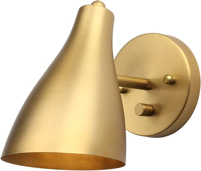 Set of 2 Adjustable Wall Sconce with Dimmer Switch | Vintage Wall Vanity Lighting, Hardwired Metal Wall Light Lamp for Bedside Living Room Kitchen Sink Farmhouse