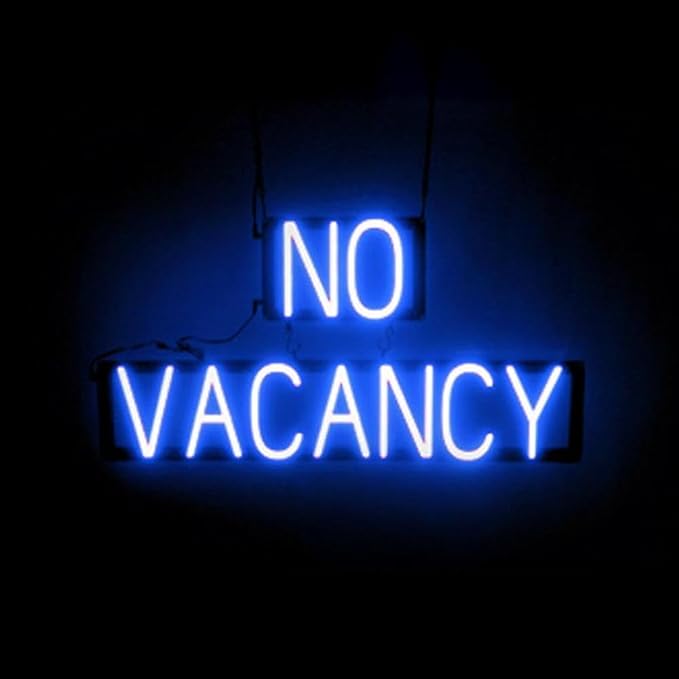 LED Neon NO VACANCY Sign for Business - Blue, 30" x 15" | Ultra-Bright Click-Together Signage for Hotels & Motels, with Visibility from 500 ft - 8 Animations, 6 Brightness Options