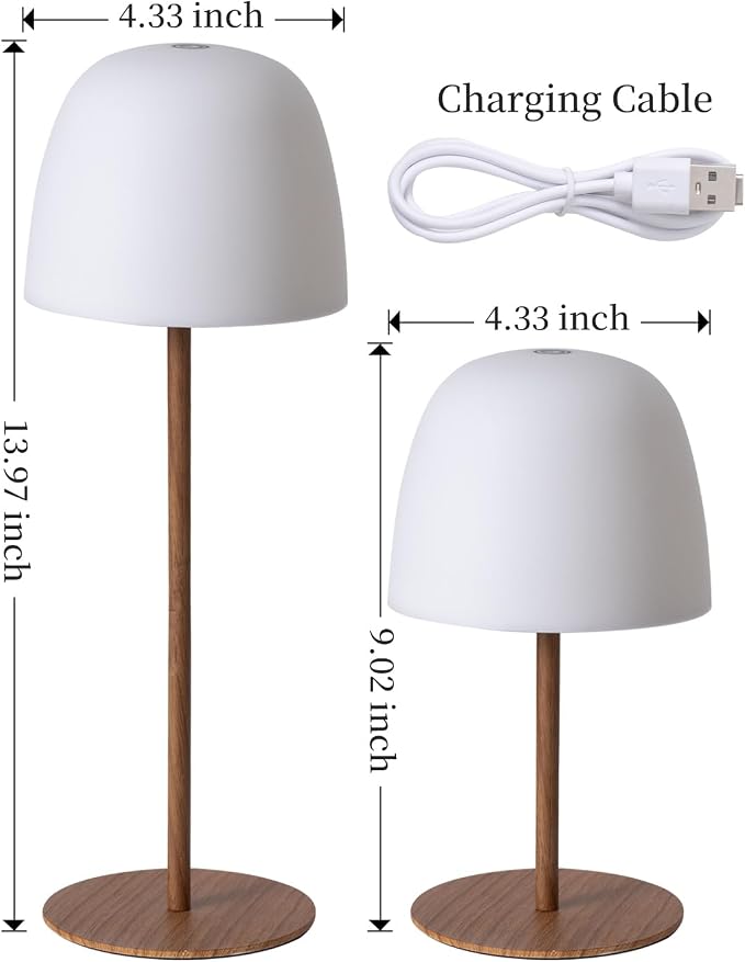 CHLORANTHUS Cordless Shower Lamp Waterproof, Cordless Lamp with 5500mAh Battery, Rechargeable Portable Lamp, Touch Dimmable Desk Light for Bathroom, Outdoor, Kitchen, Camping, Patio