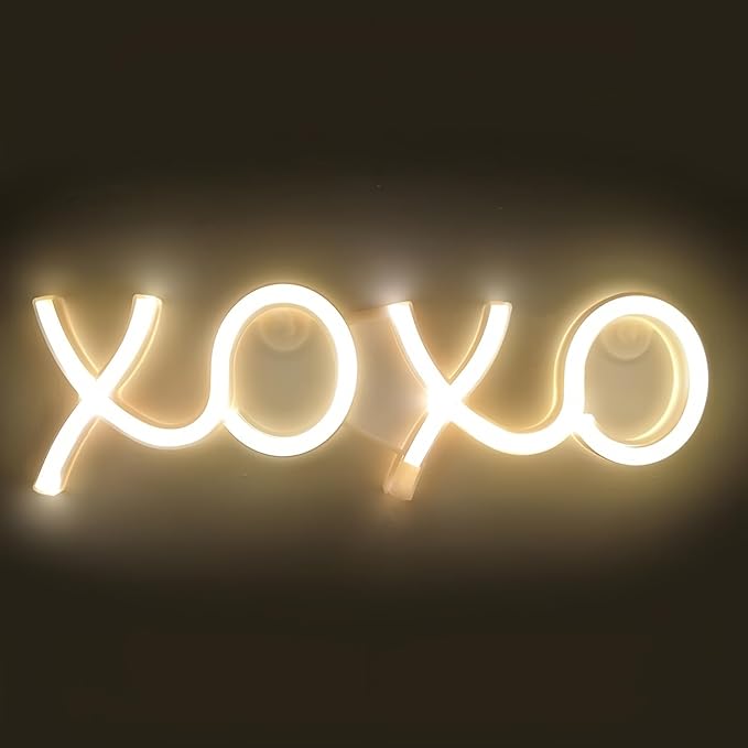 Ulalaza Neon Light Sign LED XOXO Night Lights USB Operated Decorative Marquee Sign Bar Pub Store Club Garage Home Party Decor