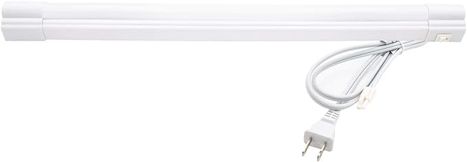 Maxxima 18 inch LED Under Cabinet Light - 900 Lumens Warm White 3000K, Undermount Strip Lighting for Kitchen, Closet, and Bedroom, On/Off Switch, Plug in