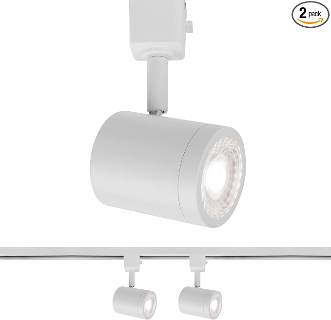 WAC Lighting Charge 8010 LED Adjustable Track Head 5-CCT Selectable 9W 865 Lumens Fully Dimmable in White for H-Style 3 Wire Track (Pack of 2)