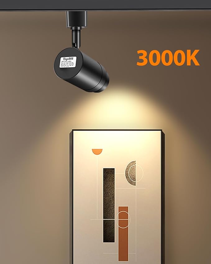 Zoomable 12-Light LED Track Lighting Kit with 13FT H Track Lighting Rail & Floating Canopy Connector, Modern Kitchen Track Lighting Fixtures Ceiling Spotlight, 12W Track Heads 3000K Black