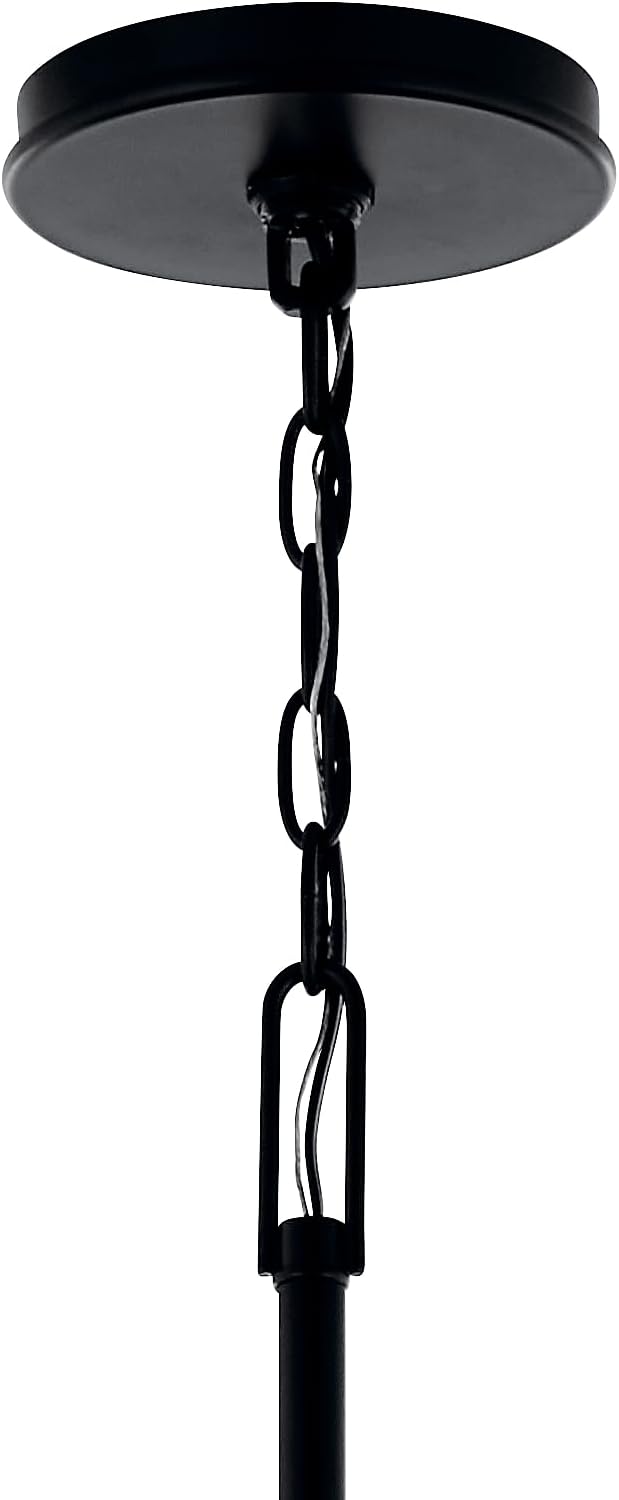 Kichler Malene 8-Light Foyer Chandelier, Updated Traditional Light in Black, Sloped Ceiling Compatible, for Foyer, Dining Room or Living Room (43.5" x 42.25"), 52699BK