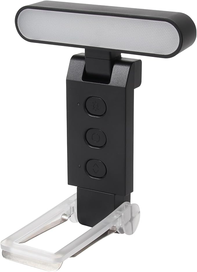 Book Light,USB Rechargeable Clip-On Reading Light,30 Adjustable Modes,Eye-Caring with Timer,Perfect for Book Lovers/Travel(Black, Rectangle)