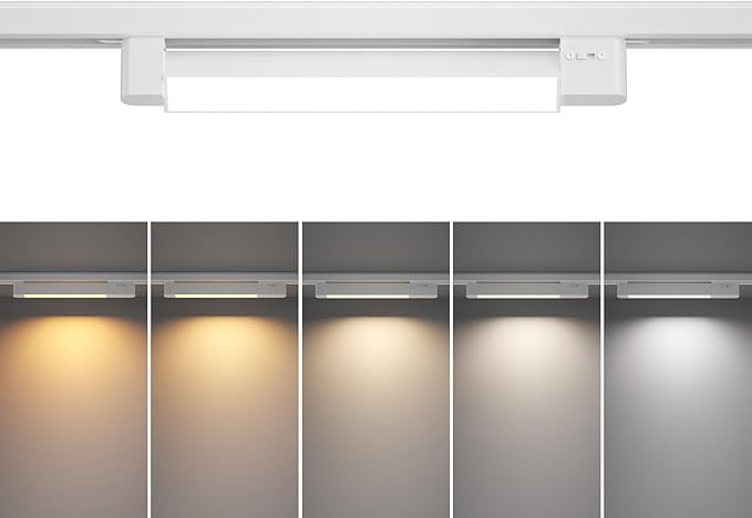 5 Color Linear H Track Lighting Heads H Type Track Light Heads Dimmable LED Track Lighting Fixtures Ceiling Spotlight, H Style Track Heads for H Track Lighting Rails - White CRI90 15W 1 Pack