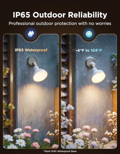 Govee Smart Light Bulbs A19 4 Pack PAR38 Smart Bulbs,1300Lm Outdoor Flood Light Bulb 2 Pack