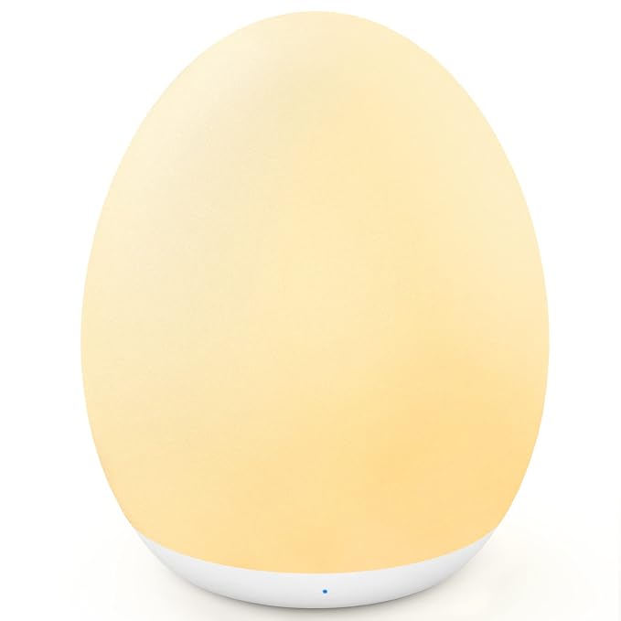 Night Light for Kids, 7 Colors Changing Egg Light for Nursery | Stepless Dimming, Soft Silicone Touch Night Lamp with 1 Hour Timer, Rechargeable Nursery Night for Breastfeeding
